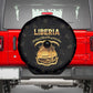 Liberia National Emblem Golden Spare Tire Cover Vai Syllabary Heritage - African Pride