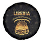 Liberia National Emblem Golden Spare Tire Cover Vai Syllabary Heritage - African Pride