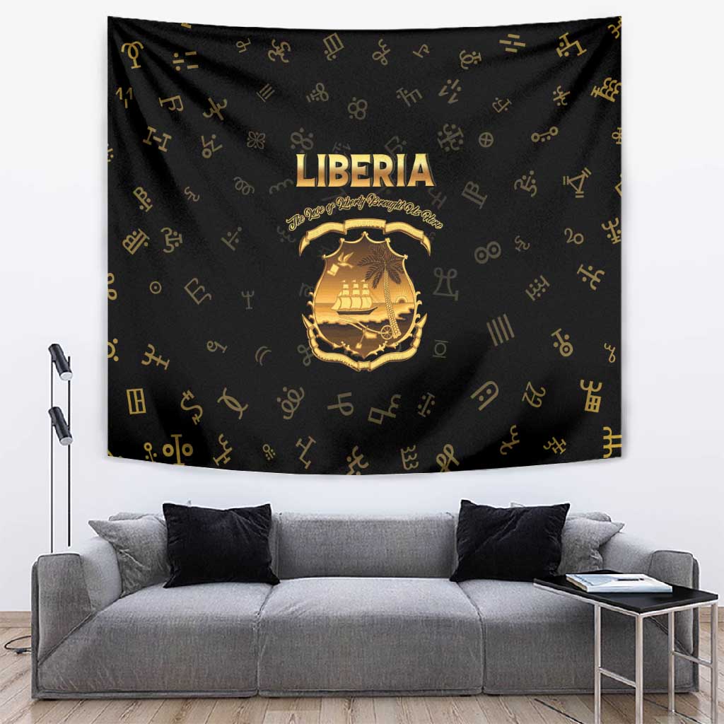 Liberia National Emblem Golden Tapestry Vai Syllabary Heritage - African Pride