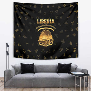 Liberia National Emblem Golden Tapestry Vai Syllabary Heritage - African Pride