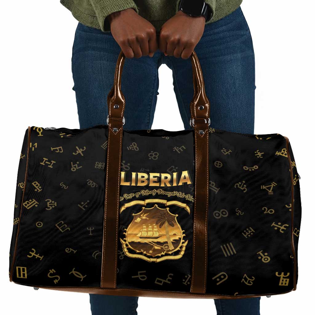 Liberia Vai Syllabary Heritage Travel Bag National Emblem Golden Style