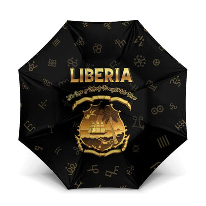 Liberia Vai Syllabary Heritage Umbrella National Emblem Golden Style