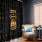 Liberia National Emblem Golden Window Curtain Vai Syllabary Heritage - African Pride