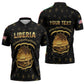 Personalized Liberia Vai Syllabary Heritage Zipper Polo Shirt National Emblem Golden Style