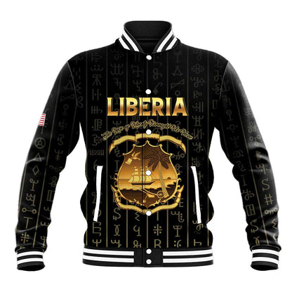 Personalized Liberia Baseball Jacket Vai Syllabary Pattern - African Pride