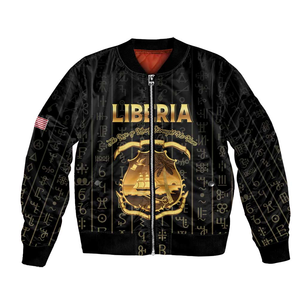 Personalized Liberia Bomber Jacket Vai Syllabary Pattern - African Pride