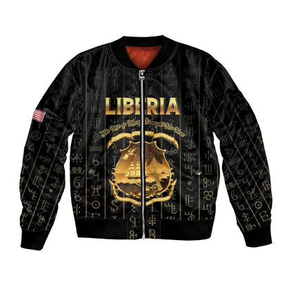 Personalized Liberia Bomber Jacket Vai Syllabary Pattern - African Pride