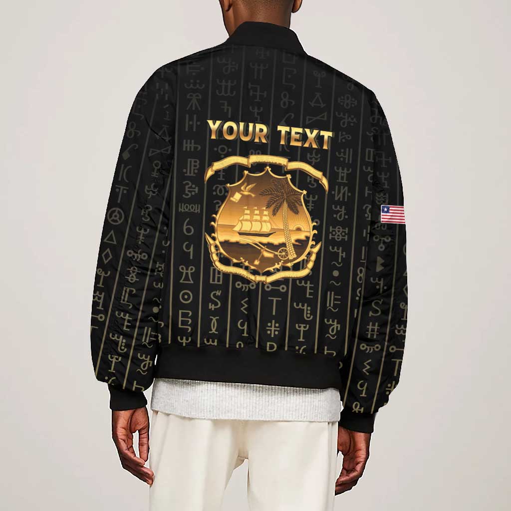 Personalized Liberia Bomber Jacket Vai Syllabary Pattern - African Pride