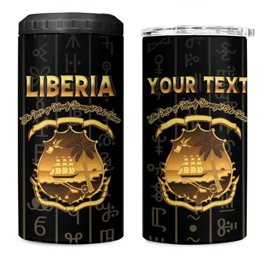 Personalized Liberia 4 in 1 Can Cooler Tumbler Vai Syllabary Pattern - African Pride