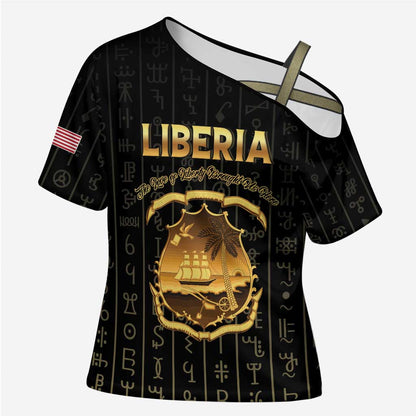 Personalized Liberia Vai Syllabary Vertical Pattern Cross Shoulder Shirt