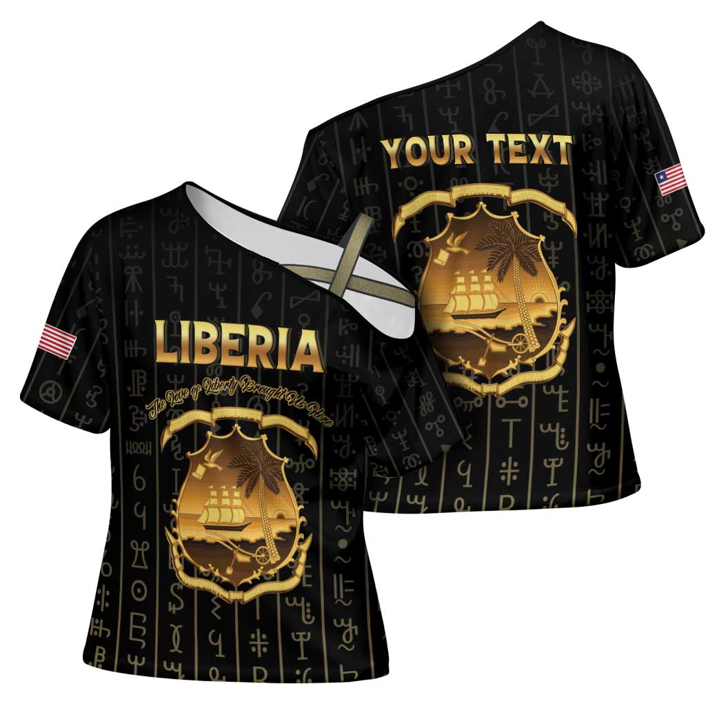 Personalized Liberia Vai Syllabary Vertical Pattern Cross Shoulder Shirt