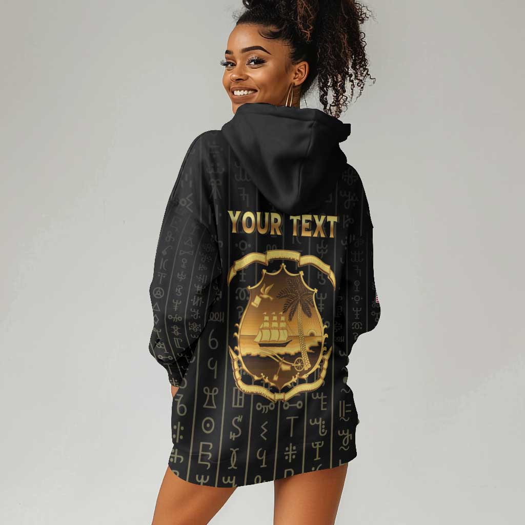 Personalized Liberia Hoodie Dress Vai Syllabary Pattern - African Pride