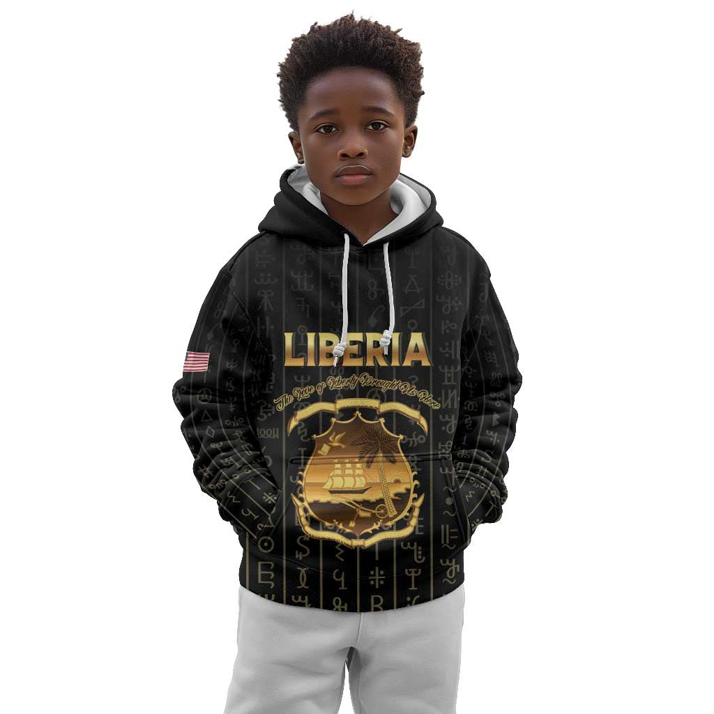 Personalized Liberia Kid Hoodie Vai Syllabary Pattern - African Pride