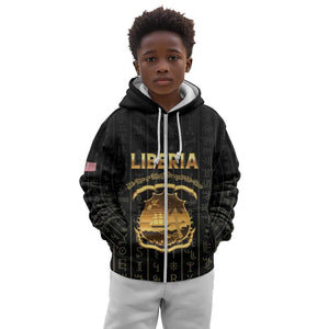 Personalized Liberia Kid Hoodie Vai Syllabary Pattern - African Pride