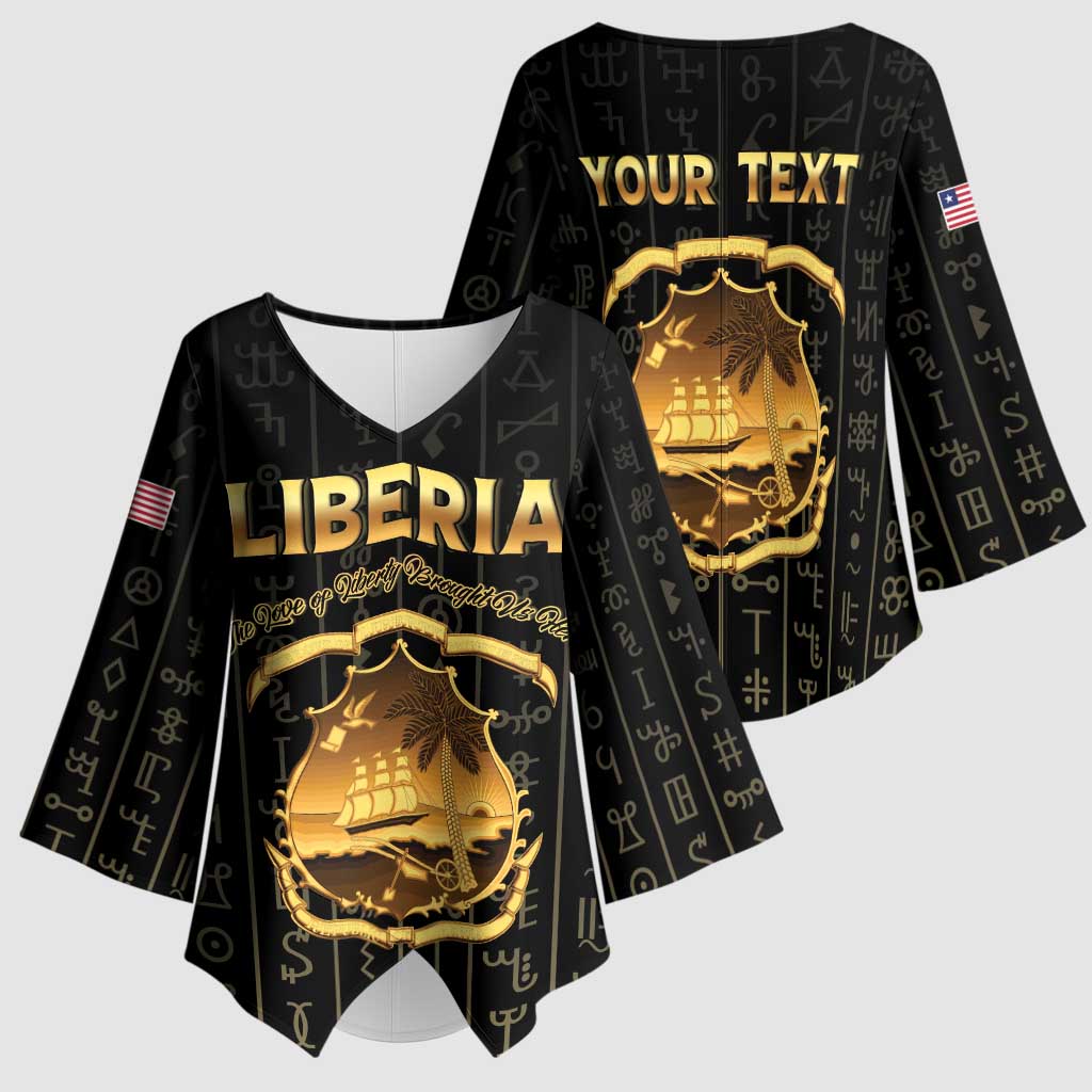 Personalized Liberia Vai Syllabary Vertical Pattern Kimono Sleeve Blouse