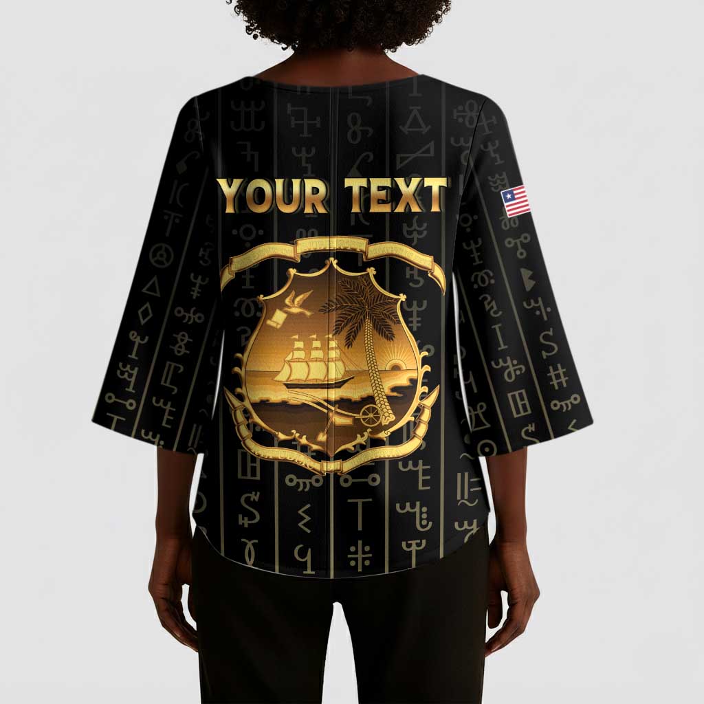 Personalized Liberia Vai Syllabary Vertical Pattern Kimono Sleeve Blouse