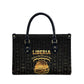 Liberia Vai Syllabary Vertical Pattern Leather Bag
