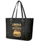 Liberia Leather Tote Bag Vai Syllabary Pattern - African Pride