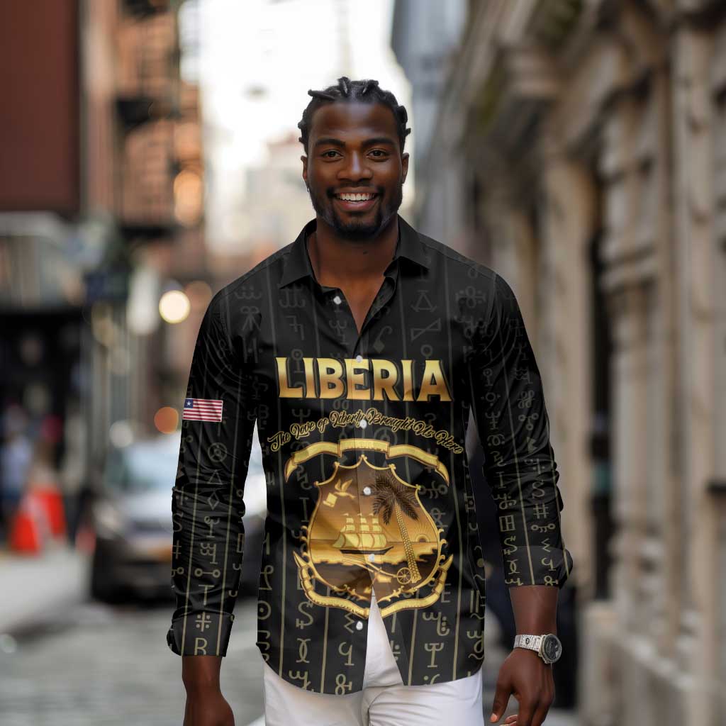 Personalized Liberia Long Sleeve Button Shirt Vai Syllabary Pattern - African Pride