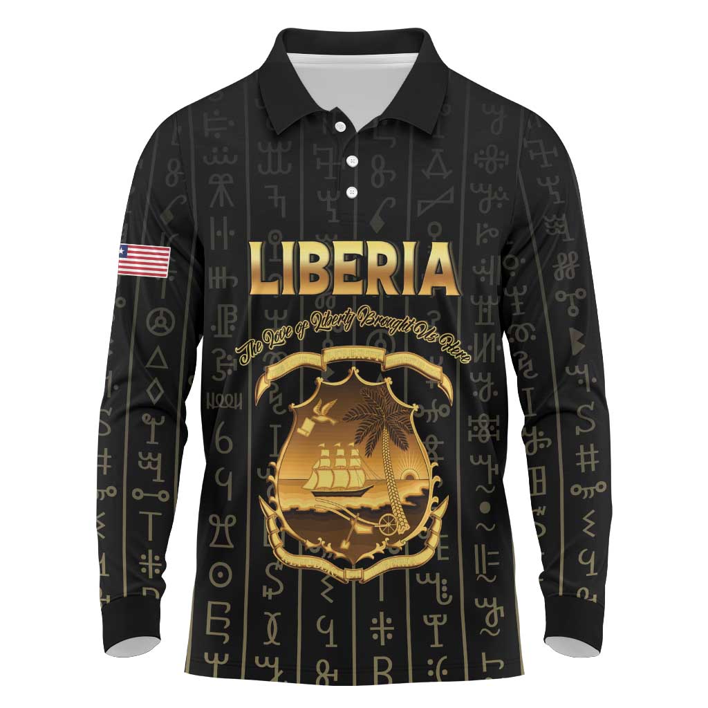 Personalized Liberia Long Sleeve Polo Shirt Vai Syllabary Pattern - African Pride