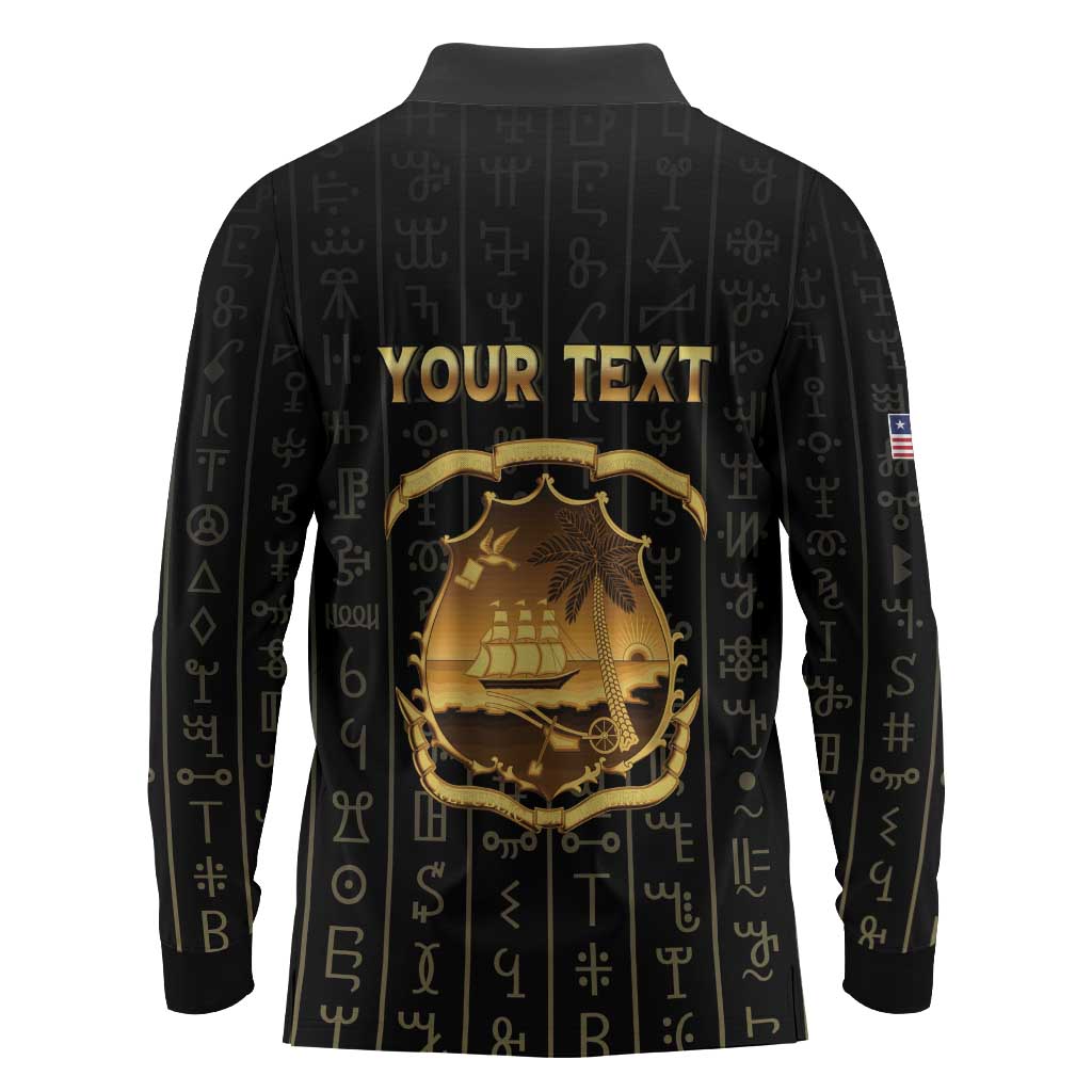Personalized Liberia Long Sleeve Polo Shirt Vai Syllabary Pattern - African Pride