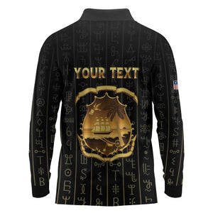 Personalized Liberia Long Sleeve Polo Shirt Vai Syllabary Pattern - African Pride