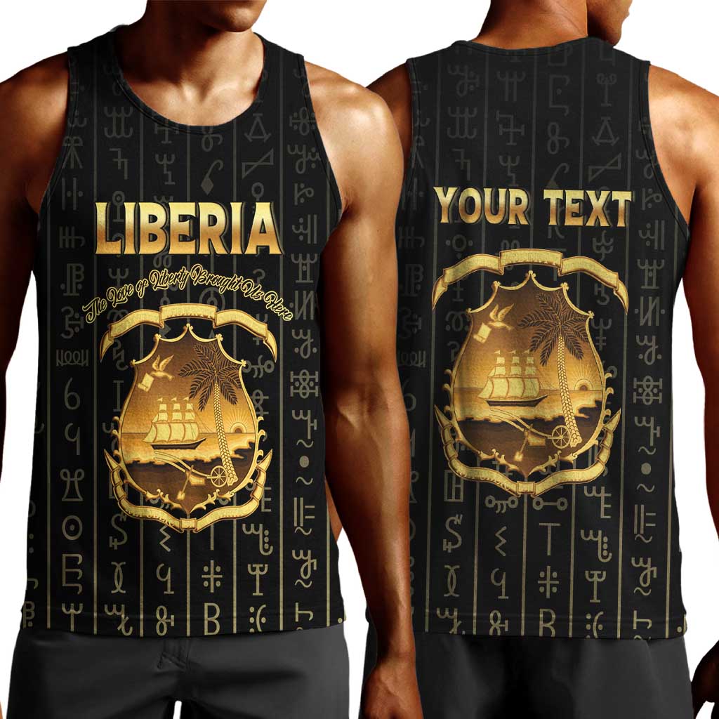Personalized Liberia Men Tank Top Vai Syllabary Pattern - African Pride