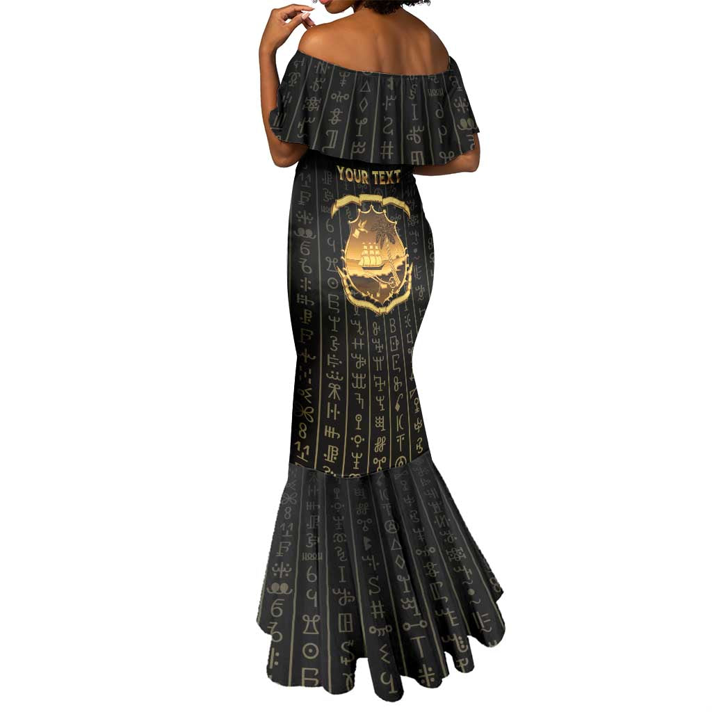 Personalized Liberia Mermaid Dress Vai Syllabary Pattern - African Pride