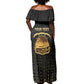 Personalized Liberia Off Shoulder Maxi Dress Vai Syllabary Pattern - African Pride