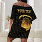 Personalized Liberia Off Shoulder Short Dress Vai Syllabary Pattern - African Pride