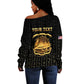 Personalized Liberia Off Shoulder Sweater Vai Syllabary Pattern - African Pride