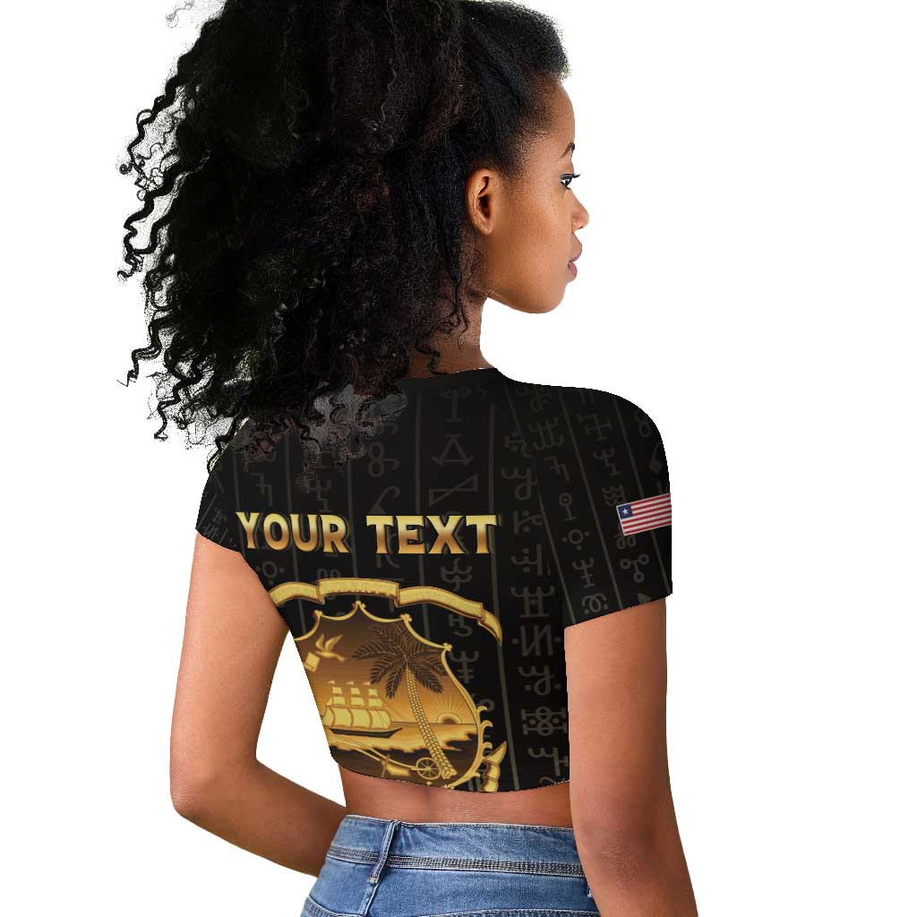 Personalized Liberia Raglan Cropped T shirt Vai Syllabary Pattern - African Pride
