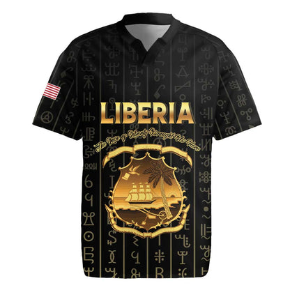 Personalized Liberia Rugby Jersey Vai Syllabary Pattern - African Pride