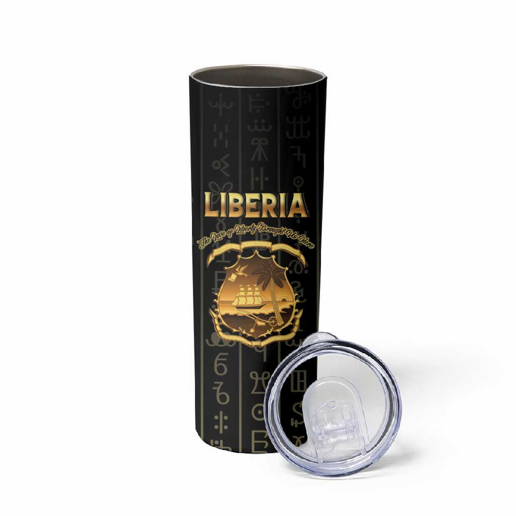 Personalized Liberia Skinny Tumbler Vai Syllabary Pattern - African Pride