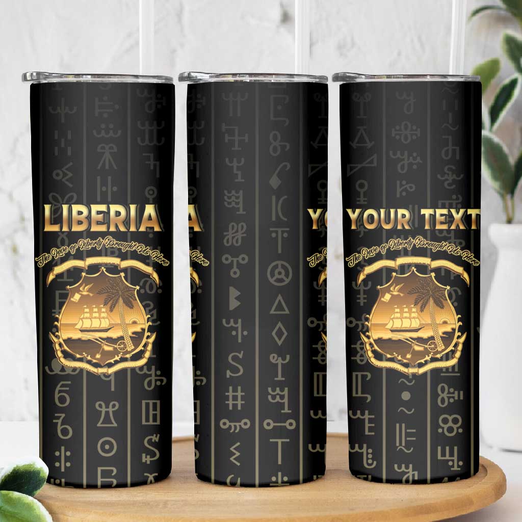 Personalized Liberia Skinny Tumbler Vai Syllabary Pattern - African Pride