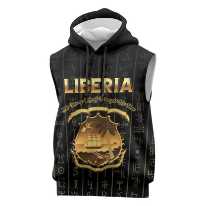 Personalized Liberia Sleeveless Hoodie Vai Syllabary Pattern - African Pride