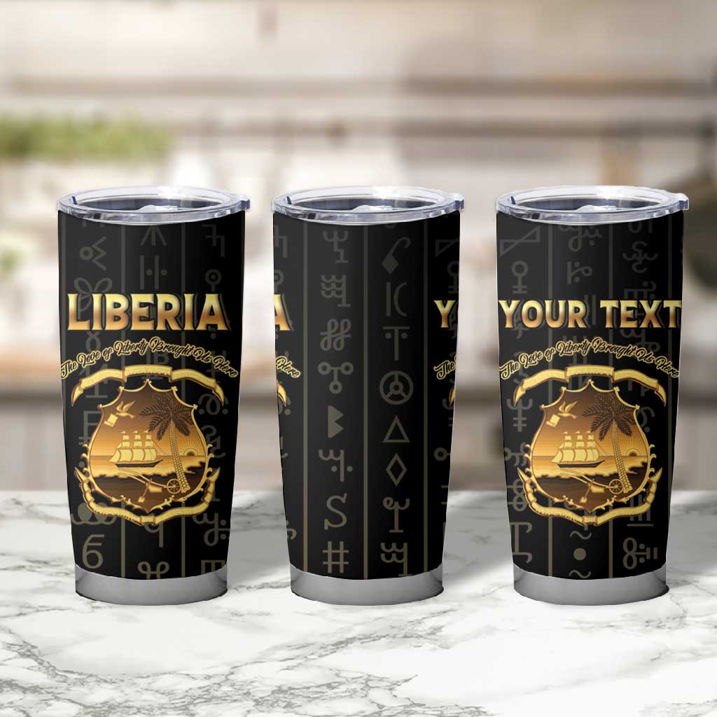 Personalized Liberia Tumbler Cup Vai Syllabary Pattern - African Pride