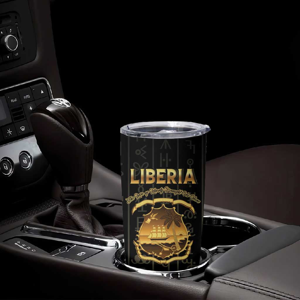 Personalized Liberia Tumbler Cup Vai Syllabary Pattern - African Pride