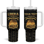 Personalized Liberia Tumbler With Handle Vai Syllabary Pattern - African Pride
