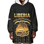 Personalized Liberia Wearable Blanket Hoodie Vai Syllabary Pattern - African Pride