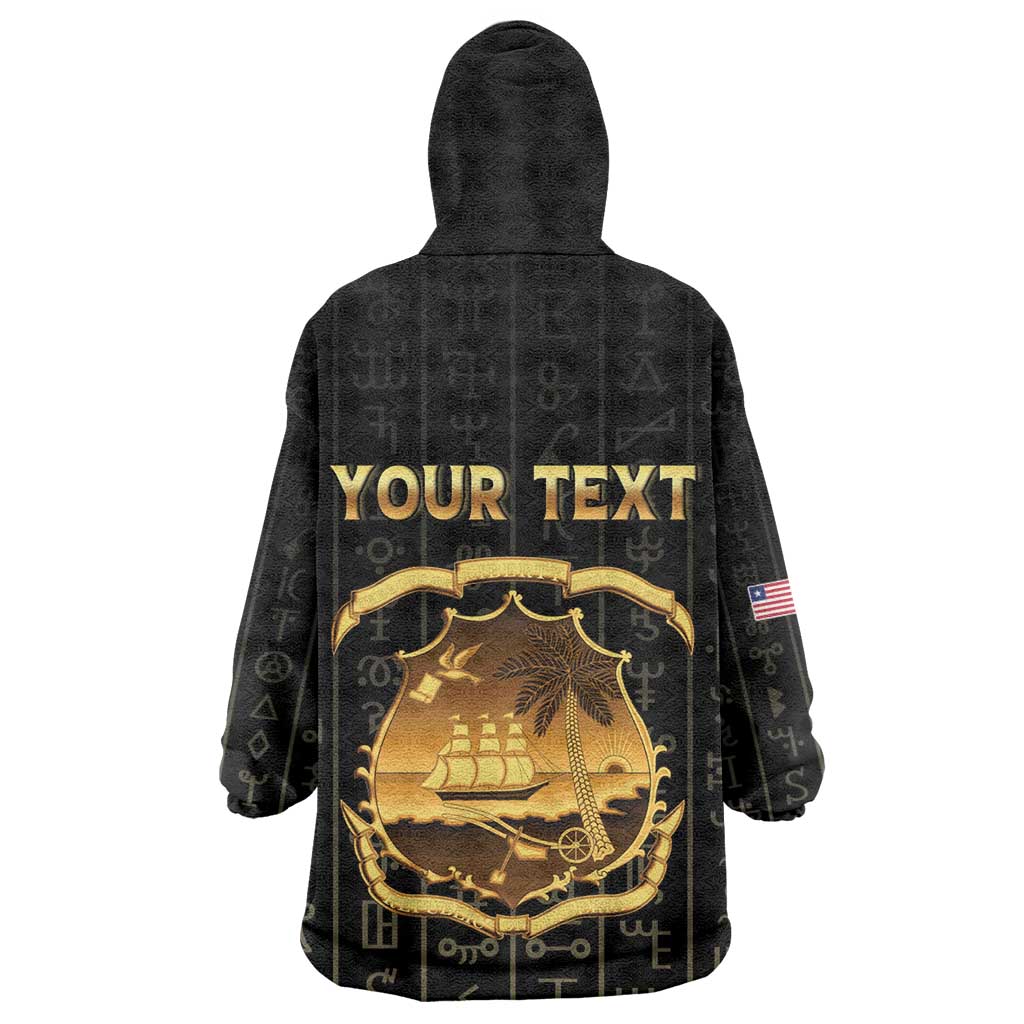 Personalized Liberia Wearable Blanket Hoodie Vai Syllabary Pattern - African Pride