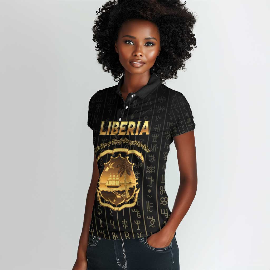 Personalized Liberia Women Polo Shirt Vai Syllabary Pattern - African Pride