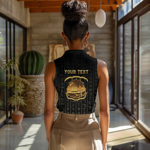 Personalized Liberia Women Sleeveless Polo Shirt Vai Syllabary Pattern - African Pride