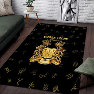 Sierra Leone National Emblem Golden Area Rug Vai Syllabary Heritage - African Pride