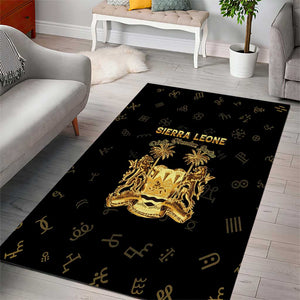 Sierra Leone National Emblem Golden Area Rug Vai Syllabary Heritage - African Pride