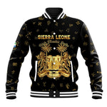 Personalized Sierra Leone National Emblem Golden Baseball Jacket Vai Syllabary Heritage - African Pride