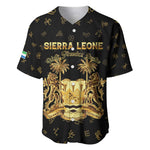 Personalized Sierra Leone National Emblem Golden Baseball Jersey Vai Syllabary Heritage - African Pride