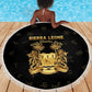 Sierra Leone National Emblem Golden Beach Blanket Vai Syllabary Heritage - African Pride