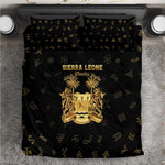 Sierra Leone National Emblem Golden Bedding Set Vai Syllabary Heritage - African Pride
