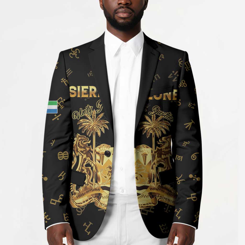Personalized Sierra Leone Vai Syllabary Heritage Blazer National Emblem Golden Style
